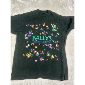Vintage Bally’s Atlantic City T Shirt Sz XL 90s Casino Confetti Single Stitch